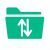 green folder and two arrows (up & down)
